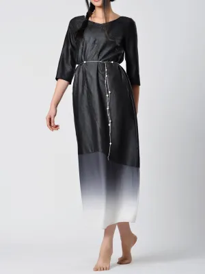 Vcollar dip-dye dress