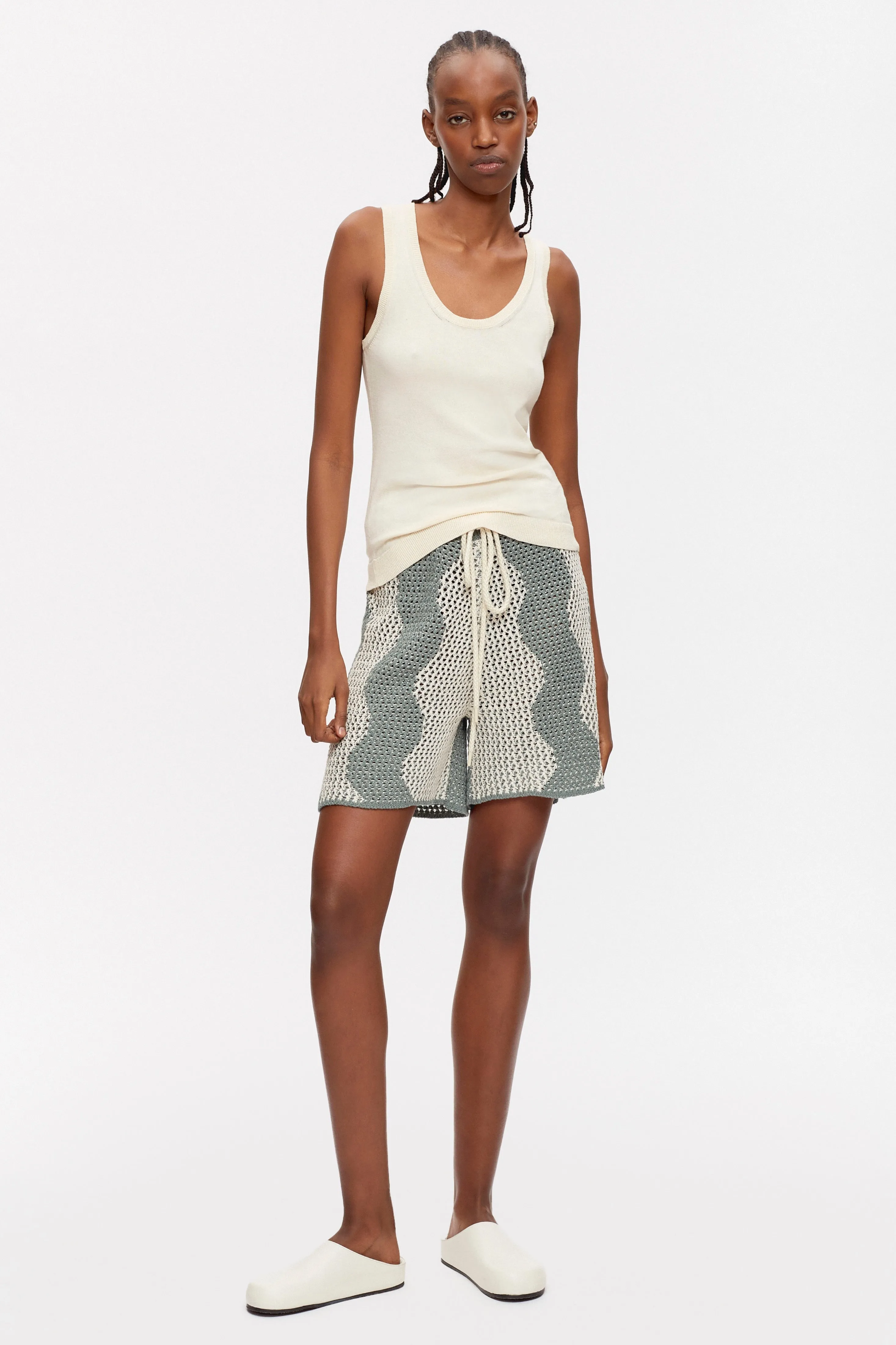 Women's Knit Crew Tank in Natural