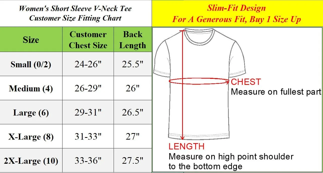 Womens Short Sleeve Fitted V-Neck T-Shirts